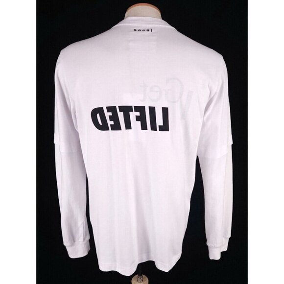 Sacai Get Lifted Long Sleeve T-Shirt 3 L Mens White Logo New RARE - Picture 6 of 13